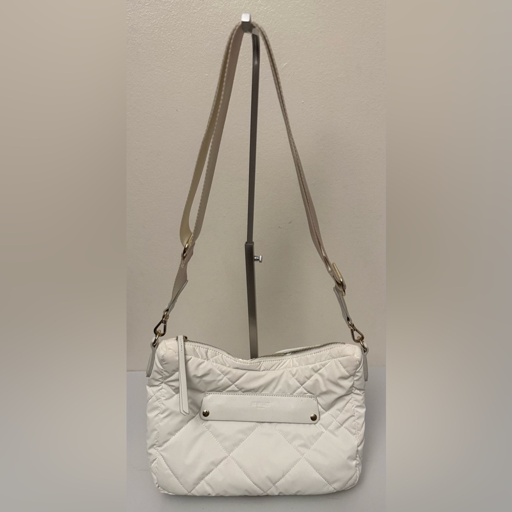 MZ Wallace White Quilted Crossbody Bag